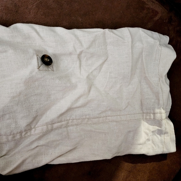 Lane Bryant Tan Tie Waist Military Jacket Linen Blend Women's Plus Size 22 EUC - Picture 8 of 10